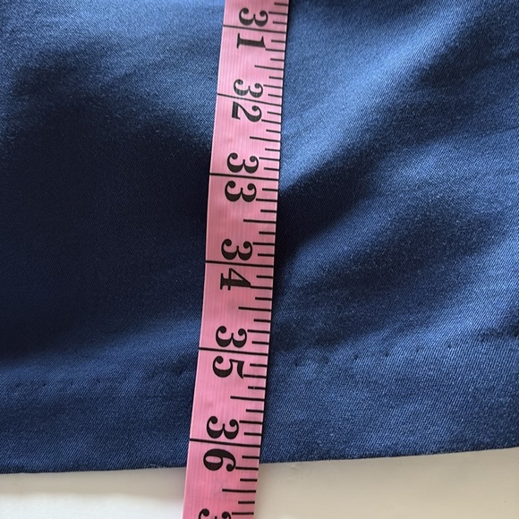 Jenny Yoo Blue Cotton Silk Blend Plunging Neckline Cocktail Dress Size 10 - Picture 10 of 11